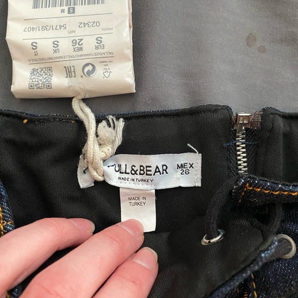 Zip Up/ Tie Front Jean Tube Top - Picture 3 of 6